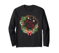 Ghirlanda Natalizia con Scritta Peace on Earth, per Donne e Ragazze, per Maglia a Manica