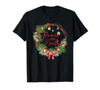 Ghirlanda Natalizia con Scritta Peace on Earth, per Donne e Ragazze, per Maglietta
