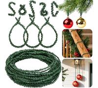 Ghirlanda natalizia da 15,24 m, legami tagliabili in filo di pino artificiale, mini cinghie sottili verdi per feste, cortile, pareti, porte, decorazioni esterne