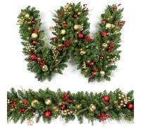 Ghirlanda natalizia da 2,7 m con 50 LED, con controllo a batteria, con luci a LED, con luci a LED, per interni ed esterni