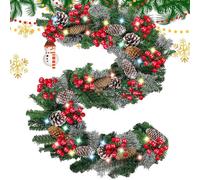 Ghirlanda Natalizia Da Esterno | Decorazioni Natalizie in Rattan Impermeabile - Decorazioni Centrotavola per Porte Finestre Casa Party Interni Esterni Centri Commerciali Aziende