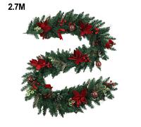 Ghirlanda Natalizia da Interno con Bacche di Poinsettie Rosse 15m 18m 27m Decora