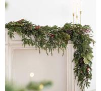 Ghirlanda Natalizia For Scale, Ghirlanda Di Verde Artificiale Realistica,Adatta For Caminetti,Tavoli,Finestre,Decorazioni Natalizie Festive For Interni Ed Esterni.(Garland 1)