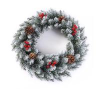 Ghirlanda Natalizia, Ghirlanda Artificiale For Porta D'ingresso, Decorazione Murale Con Pigne E Bacche Rosse, Adatta For La Decorazione Autunnale Della Casa