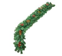 Ghirlanda natalizia - Ghirlanda nuziale da 2,8 m, ghirlanda artificiale con bacche rosse e pigne, decorazione verde realistica con fascino festivo, accento floreale stagionale per la casa o il tavolo