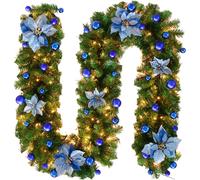 Ghirlanda Natalizia Illuminata LED 200 CM Ghirlanda Fiori Seta Artificiale Decor
