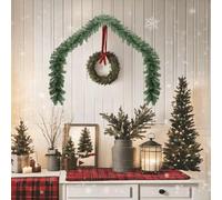 Ghirlanda natalizia in PVC, 5 m, verde, con 450 rami, resistente alle intemperie, per interni ed esterni, decorazione natalizia, albero di Natale, avvento, finestra, camino, ringhiera, decorazione
