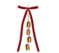 Ghirlanda Natalizia In Velluto, Con Campanelli E Fiócco, 60x32cm, Campanacci Natalizi, Decorazione Per Albero Di Natale, Da Parete, Ghirlanda, Mensola Del Cámino, Porta D'ingresso, Soggiorno, Veránda