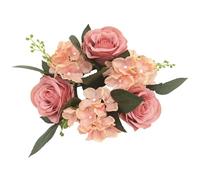 Ghirlanda natalizia Nande da tovagliolo anelli da 4 pollici di candela artificiale Rosa anelli di ghirlanda di seta Fiore Anello di candela natalizio per il centrotavola per matrimoni Decorazion