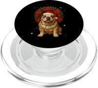 Ghirlanda natalizia natalizia con bulldog inglese PopSockets PopGrip per MagSafe