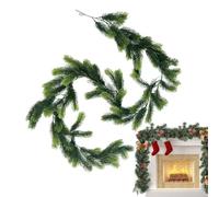 Ghirlanda natalizia per , 178 cm, artificiale | Ghirlanda di foglie artificiali per decorazioni natalizie per la scala della tavola, la porta dell'albero, il soggiorno