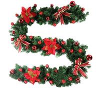 Ghirlanda natalizia per, 2,7 m, decorazione decorativa per interni | Ghirlanda artificiale alla natura - per interni ed esterni, parete caminetto, finestra, soffitto serale, fidanzamento