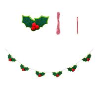 Ghirlanda natalizia per albero con bacche rosse e foglie verdi accessori fai da