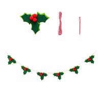 Ghirlanda natalizia per albero con bacche rosse e foglie verdi accessori fai da