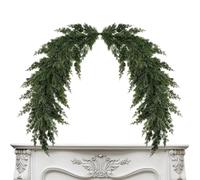 Ghirlanda natalizia per esterni, 120 cm, riutilizzabile, in cedro | Ghirlanda di Natale al tocco reale per camino, caminetto, cassetta delle lettere, tavolo, casa, soggiorno, camera da letto