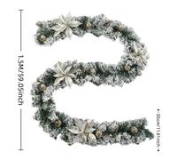 Ghirlanda Natalizia PreLit Completa di Pino Decorazione Oro e Bianco 1 8m per Va