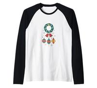 Ghirlanda Natalizia retrò con Campane Festive Maglia con Maniche Raglan
