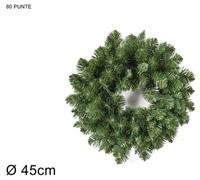 Ghirlanda natalizia rotonda di abete sintetico verde Ø 45 cm, 80 Punte