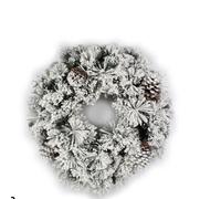Ghirlanda natalizia rotonda Pino sintetico Innevata Ø60cm realistica 130 punte