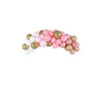 Ghirlanda Palloncini kit treccioneRosa, Bianco, Orocf con 60 palloncini