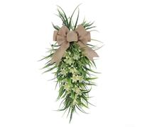Ghirlanda pasquale a base di giglio con perle a goccia e fiocco decorativo per una perfetta integrazione nello schema di decorazione primaverile
