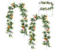 Ghirlanda Pasquale a Tinte Pastello - 2 Pezzi Ghirlanda Artificiale di Uova di Pasqua | 170 Cm Decorazione Rustica Primaverile - Per La Decorazione Di Casa, Interni, Feste, Parete, Scale E Finestra