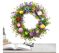 Ghirlanda pasquale artificiale riutilizzabile primavera realistica | Ghirlanda pasquale con fiori artificiali per interni ed esterni, finestra, ristorante, recinzione, sala da pranzo, fattoria