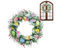 Ghirlanda Pasquale Con Uova, 35cm Ghirlande Pasquali Artificiale Con Uova E Fiori Colorati, Ghirlanda Di Pasqua Primaverile Per Porta, Decorazioni Primavera Pasquali, Per Muri Interni Esterni Finestre