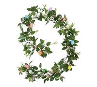 Ghirlanda pasquale, ghirlanda di uova di Pasqua artificiali | ciondolo con fiori primaverili, gancio per porta pasquale, bomboniera per interni ed esterni, casa fattoria