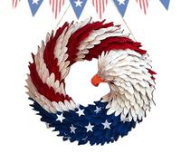Ghirlanda Patriottica - Appuntamento A Colori USA, Emblema Arredamento | Brave Eagle Circle, Ghirlanda A Tema A Stella Vintage Per Omaggio Al Muro Di Casa, 4 Luglio Esposizione Esterna, Scena D