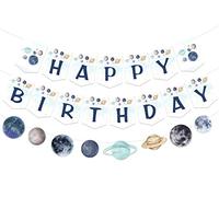 Ghirlanda per compleanno a tema spazio esterno per ragazzo, primo viaggio intorno al sole due galassia lunare 1 ° 2 ° terzo partito decorazioni forniture