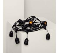 Ghirlanda per Esterni Waterproof con 8 Portalampade E27 5.5m Nero IP65