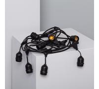 Ghirlanda per Esterni Waterproof con 8 Portalampade E27 5.5m Nero IP65