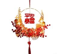 Ghirlanda per feste di primavera, struttura in ferro e schiuma di plastica | Design dell'anno del drago, colore rosso festivo, floreale, simbolo di benedizione di buon auspicio, costruzione