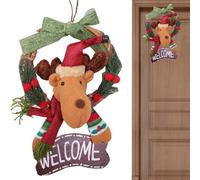 Ghirlanda per porta di Natale, Ghirlande di Natale per esterni - Ghirlanda di Natale Ghirlanda invernale - Decorazioni per la casa da 11,8 pollici Decorazioni natalizie, Babbo Natale Pupazzo di neve