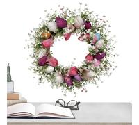 Ghirlanda Per Porta Di Pasqua - Divertente Primaverile Artificiale Da 17 Pollici, Ghirlanda Decorativa Con Uova Di Pasqua Per Porta D'ingresso, Colorato Da Appendere Stagionale, Decorazioni Fest