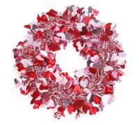 Ghirlanda per porta di San Valentino, da appendere alla porta d'ingresso, ghirlanda di fiori artificiali per la casa di fattoria, decorazione da parete per San Valentino, festività, primavera stagione