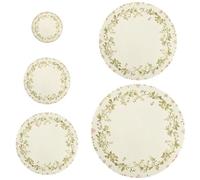 Ghirlanda retrò con motivo floreale verde beige 5 coperture per ciotole riutilizzabili elastiche in 5 dimensioni per conservare alimenti, frutta, cibo, avanzi, impasto, pane a prova di