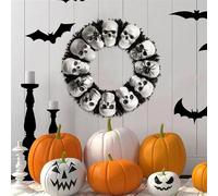 Ghirlanda rotonda gotica a forma di teschio di Halloween per porta