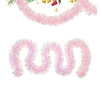 Ghirlanda Tinsel Rosa - Festone Natalizio Luccicante in Foil 2 Metri Per Decorazioni - Decorazione per Pareti Casa Giardino Compleanno Interno Esterno