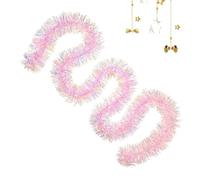 Ghirlanda Tinsel Rosa | Ghirlanda Natalizia Rosa per Albero 2 Metri | Decorazione per Casa Banner per Feste Sfondale per Matrimonio Compleanno Giardino Patio