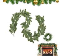 Ghirlanda verde per Natale, ghirlande di Natale per decorazione, in legno di pino Norfolk Plantas Artificiales Decorativas - Viticci per decorazione della stanza, ghirlanda natalizia per