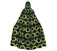 Ghirlanda verde smeraldo con cappuccio stampata adatta per feste in maschera, feste di Halloween cosplay puntelli