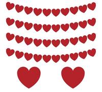 Ghirlande a Forma Cuore, 4 PCS Ghirlanda di Cuori Rosa Decorazion, Set di Bandiere D'amore, Ghirlanda Cuori Rosso, Decorazioni San Valentino, per Decorazioni di San Valentino e Matrimoni (B)