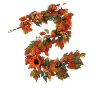 Ghirlande artificiali durevoli per finestre e porte del Ringraziamento, struttura in seta, design resistente alla luce, decorazione per finestre del Ringraziamento, artificiale