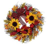 Ghirlande artificiali for porta d'ingresso, decorazioni natalizie for porte, ghirlanda autunnale di Natale, foglie d'acero, del raccolto