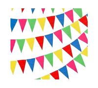 Ghirlande decorative, Confezione da 100 bandiere con stamina triangolare(300m (6Sets))