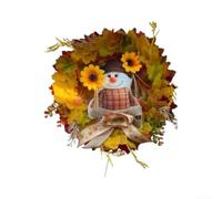 Ghirlande di Halloween, Scarecrow Wreath 14 Inch Autumn Door Decor