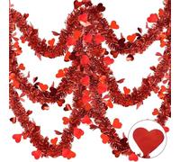 Ghirlande di lamé, Ghirlanda Tinsel Rossa 2m (Confezione Da 1,5,10 Pz)(1PCS(2M))