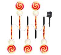 Ghirlande luminose esterne a forma di canna di Natale,Alimentato da energia solare e impermeabile | Decorazioni natalizie per - per terrazzo cortile prato giardino sentiero festivi